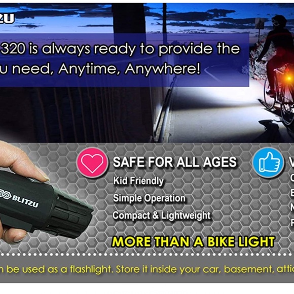 Wearables New Powerful Headlight And Taillight Rear Led Safety Bike